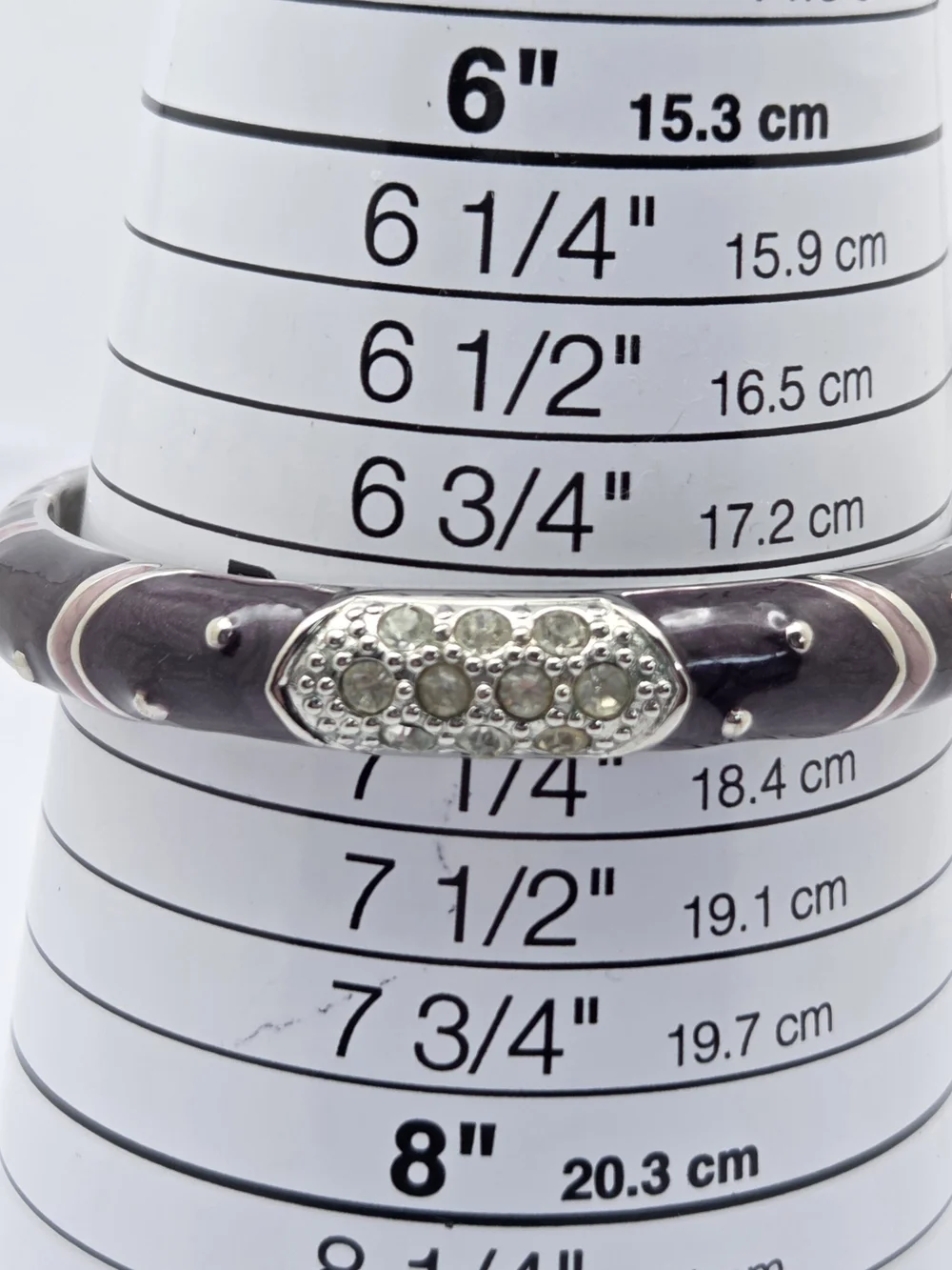 Premier Designs Purple & Pink Enamel Hinged Bangle Silver Tone Rhinestone Accent